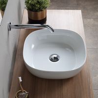 Раковина Scarabeo GLAM накладная без перелива без отверстий цвет белый арт-1806 — фото 3, Раковины накладные