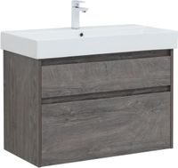 Тумба под раковину Aquanet Nova Lite 85 дуб рошелье, 2 ящика 00249937 — фото 1, Тумбы под раковину