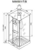 Кабина MiMi90T душевая Ceruttispa (90x90x215-225) — фото 4, Душевые кабины