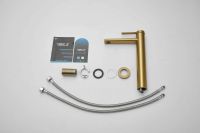 Смеситель для накладной раковины BELZ, брашированное золото, арт-B11813-5 — фото 10, Смесители для раковины