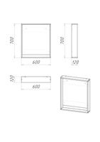 Зеркало "СМАРТ-60 см" графит с полкой 206007 — фото 2, Зеркала в ванную комнату