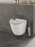 Orange Унитаз подвесной безободковый белый с инсталляцией, микролифт, кнопка смыва белая арт-CI07-100W+APB288 — фото 4, Комплекты унитаз + инсталляция