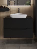 Orange Line тумба с раковиной подвесная 80 см, черный/белый арт-Li-80TubMDF+B07-500W — фото 3, Тумбы с раковиной