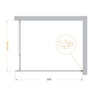 Душевая перегородка BelBagno Kraft 120 см, профиль черный матовый, стекло прозрачное, арт-KRAFT-L-1-120-C-NERO — фото 5, Душевые перегородки