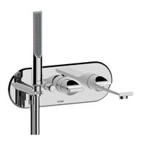 Смеситель Bossini Apice для ванны встраиваемый внешняя часть с изливом и ручным душем цвет никель шлифованный арт-Z00555.094 — фото 1, Смеситель для ванны