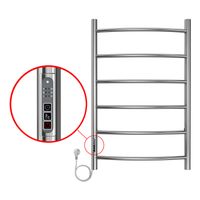 Полотенцесушитель электрический AZARIO VERONA 500/800 6 секций, диммер слева, хром арт-AZ04758 — фото 3, Электрические полотенцесушители
