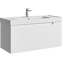 Подвесная тумба с одним ящиком 101 см, цвет белый с умывальником VAN01101 — фото 5, Тумбы с раковиной