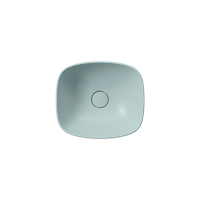 раковина накладная NUBES 40x35 без перелива голубой матовый арт-978515 — фото 1, Раковины накладные