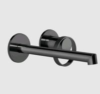 Смеситель для раковины, Gessi, Anello, тип открывания воды-однорычажный, тип регулирования воды-керамический картридж, монтаж-настенный встраиваемый, отверстия для монтажа-2, высота, мм-82, вынос излива, мм-175-205, тип излива-неподвижный, донный клапан-отсутствует, тип подводки-жесткая, стандарт подвода воды-1/2", внутренняя часть-необходимо заказать, цвет-Black Metal PVD арт-63383.706 — фото 2, Смесители для раковины