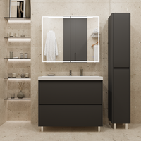 Тумба напольная "Борнео 100", 2 ящ., Люкс графит матовый, Стандарт 100 / Азур 100 SP-00001458 — фото 2, Тумбы под раковину