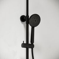 Душевая стойка с изливом и термостатом для ванны/душа Game, с регулировкой по высоте, цвет черный матовый, арт. арт-SC3001LMB — фото 6, Душевые стойки