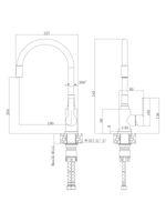 Товар: Agger Easy смеситель для кухни однорычажный с гибким изливом, сатин матовый арт-A3100522 - фото 2 Agger Easy смеситель для кухни однорычажный с гибким изливом, сатин матовый арт-A3100522 — фото 2, Смесители для кухни