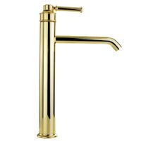 ERMITAGE MINI См-ль д/раковины моноком. высокий, ручка сверху латунь, дон.клапан "click-clac, золото 31421 — фото 2, Смесители для раковины