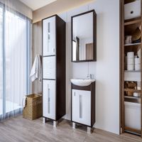 Комплект мебели для ванной Бриклаер БАЛИ 40V, венге/белый — фото 5, Комплекты мебели для ванной