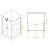 Душевой уголок RGW PA-134B (PA-104B+Z-050-2B+O-104B) 1200x1200 060813422-014 — фото 1, Душевые уголки