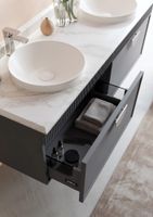 Тумба с раковиной ORKA Molino 100 подвесная, антрацит матовый, 2 ручки в комплекте золото и хром 5004667 — фото 4, Тумбы с раковиной