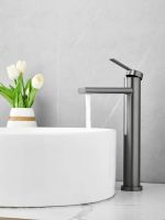 Смеситель для раковины высокий BELZ , оружейная сталь арт-B11813-3 — фото 3, Смесители для раковины