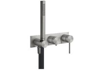 Смеситель для душа, Gessi, Shower316, тип открывания воды-однорычажный, тип установки-настенный, внутренняя часть-необходимо заказать, цвет-Steel Brushed, комплектация-автоматический переключатель ванна-душ, ручной душ, держатель ручного душа-неподвижный, шланг,мм-1500 арт-54038.239 — фото 2, Смеситель для душа