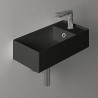 Раковина SIMAS AGILE подвесная или накладная с одним отверстием с полкой правой цвет черный матовый арт-AG50.NM — фото 2, Раковины подвесные