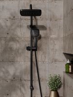 Душевая система Orange O-Shower OW04b черный матовый — фото 6, Душевые стойки