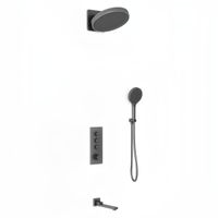 Душевой комплект Inspire встраиваемый, термостат, трехрежимный, вороненая сталь арт-VSFW-433TI3GM — фото 1, Встраиваемые душевые комплекты