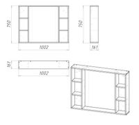 Зеркало "ФЛАЙ-100 см" универсальное дуб сонома 201001 — фото 2, Зеркала в ванную комнату