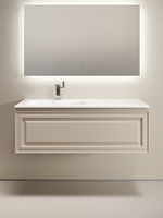 Тумба подвесная SANCOS Very левая 1195х445х406, c одним ящиком оснащенным доводчиками, Beige Soft , арт. арт-VR120LCE — фото 1, Тумбы под раковину