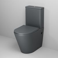 Унитаз напольный Grossman Color (620х365х810) безободковый,серый матовый с тонкой крышкой,микролифт,2 места арт-GR-4480GMS — фото 1, Напольные унитазы