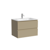 Тумба подвесная SANCOS Folk 690х445х500, c двумя ящиками оснащенными доводчиками, Капучино, арт.FL70CP — фото 5, Тумбы под раковину