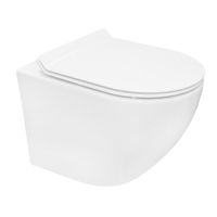 Унитаз подвесной Azario Grado 370х490х360 безободковый, система смыва "Торнадо", в комплекте с быстросъемным сидением "Микролифт" (AZ-0046-UQ) арт-AZ-0046-UQ1 — фото 1, Подвесные унитазы