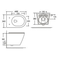 Унитаз подвесной Azario VELA 360х480х360 безободковый, система смыва "Торнадо", с быстросъемным сиденьем "Микролифт", черный матовый арт-AZ-2480MB — фото 15, Подвесные унитазы