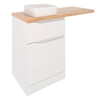 Тумба напольная NORDIC 60 /1 ящ +корз/ со столешницей из массива 122 см под накладную раковину /AQUA DE MARCO 5060CNOR122/F/1 — фото 2, Тумбы под раковину