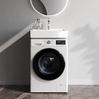 M85WCC0601WG050 X-Joy, Раковина над стиральной машиной, керамическая, 60x50 см, белый глянец — фото 6, Раковины на стиральную машину