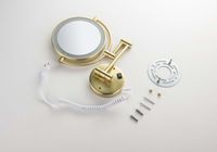 Товар: AQ4915BG зеркало косметическое настенное с подсветкой 5х, шлиф. золото - фото 2 AQ4915BG зеркало косметическое настенное с подсветкой 5х, шлиф. золото — фото 2, Косметические зеркала