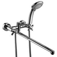 RS39 Смеситель для ванны, круг.пов.излив 350мм, р/ДВ, хром, ROS, RS39-84 — фото 1, Смеситель для ванны