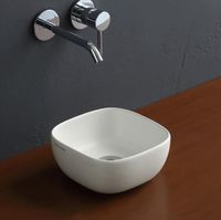 Раковина Scarabeo GLAM накладная без перелива без отверстий цвет белый арт-1809 — фото 1, Раковины накладные