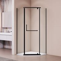 Душевой уголок RGW PA-081B 100x100, профиль черный, стекло прозрачное/6 мм, арт-35088100-14 — фото 3, Душевые уголки трапеция