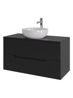 Orange Line Li-100TubMDF+B07-420W тумба с раковиной подвесная 100 см, черный/белый Li-100TubMDF+B07-420W — фото 6, Тумбы с раковиной