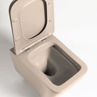 Унитаз подвесной Q-Line безободковый, цвет капучино мат., ультратонкое soft close сиденье арт-VT1-12MC — фото 3, Подвесные унитазы