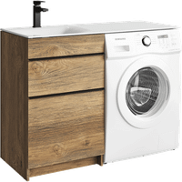 Товар: Напольная тумба под стиральную машину с двумя ящиками 115 см, цвет дуб балтийский с умывальником арт-TER01052NDB+FOR.11.04.D-L - фото 5 Напольная тумба под стиральную машину с двумя ящиками 115 см, цвет дуб балтийский с умывальником арт-TER01052NDB+FOR.11.04.D-L — фото 5, Тумбы с раковиной