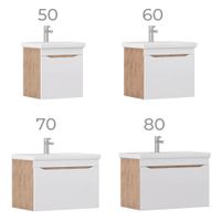 Тумба под раковину VIGO Grani 50 подвесная дуб золотой (028 дуб золотой) — фото 7, Тумбы под раковину