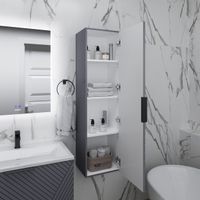 Пенал подвесной "БЛИСС-35 см" универсальный, графит матовый арт-303546 — фото 4, Пеналы для ванной комнаты