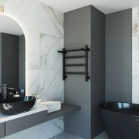 Полотенцесушитель электрический Grota Lore 530х600 черный Lore 530х600 RAL9005 EL — фото 2, Электрические полотенцесушители