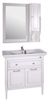 Товар: Комплект мебели для ванной Гранда 85 Белый Патина Серебро (Со шкафчиком) 1148703 - фото 2 Комплект мебели для ванной Гранда 85 Белый Патина Серебро (Со шкафчиком) 1148703 — фото 2, Комплекты мебели для ванной