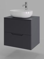 Orange Line Li-60TugMDF+B05-480W тумба с раковиной подвесная 60 см, графит/белый Li-60TugMDF+B05-480W — фото 8, Тумбы с раковиной