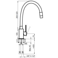 Смеситель AZARIO TASCO для кухни с гибким изливом, хром арт-AZ-15494321 — фото 1, Смесители для кухни