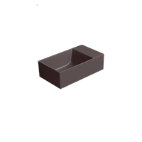 раковина подвесная/накладная KUBE X 40x23 без отверстия под смеситель, без перелива коричневый матовый арт-9484016 — фото 2, Раковины подвесные