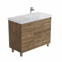 Тумба под раковину Aquanet Nova Lite 2.0 100 напольная, дуб рустикальный, правая 00346347 — фото 2, Тумбы под раковину