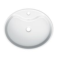 Раковина Scarabeo WIND R накладная с переливом с одним отверстием цвет белый арт-8030/R — фото 3, Раковины накладные