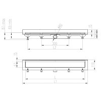 Душевой лоток AZARIO D40 Klasik 650 мм пристенный, боковой слив, пластиковый, рамка и решетка из нержавеющей стали арт-AZ-CH 650 KN2 — фото 3, Трапы для душа